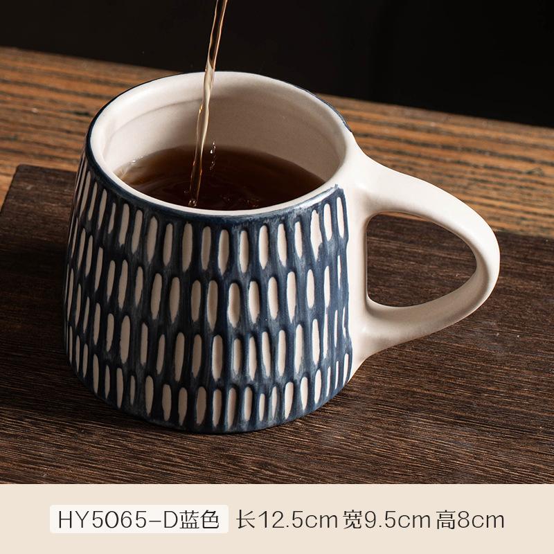 

Vintage Classical Floral Ceramic Coffee Cup Irregular Pattern Office Tea Cup Classical Drink Milk Mug Home Large Capacity Mug 201-300ml