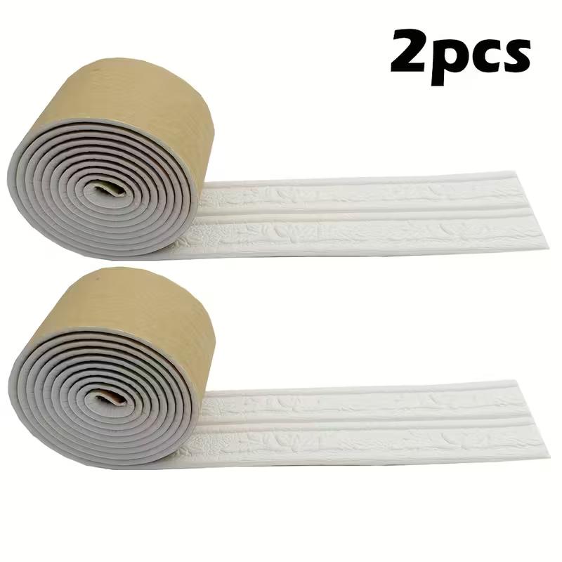 

2pcs 2.3m/90.55inch Self Adhesive Ceiling Decorative Strip Wallpaper Border Skirting Home Decoration Wall Trim Line Wall Sticker 2.3m бежевый