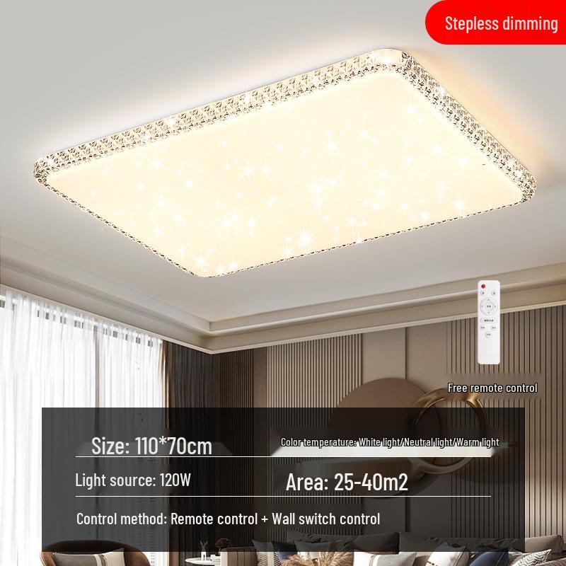 Luxury Crystal LED Ceiling Light for Bedroom, Study, Living, and Dining Rooms