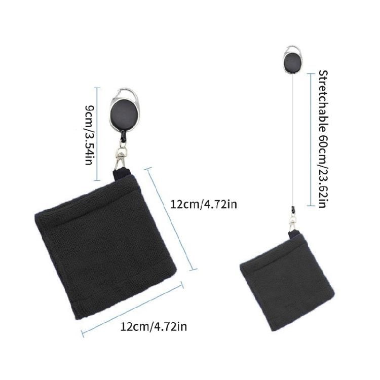 Microfiber Fabric Golf Towels with Telescopic Rope Golf Cleaning Towels for Golf Tournament Fitness Yoga Camping