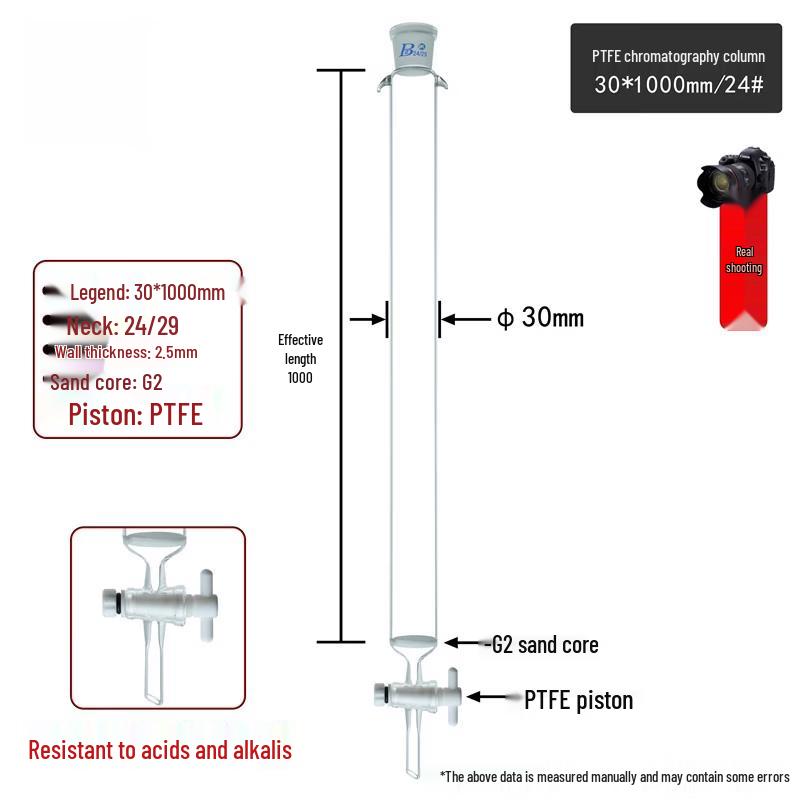 Glass Chromatography Column with Sand Core