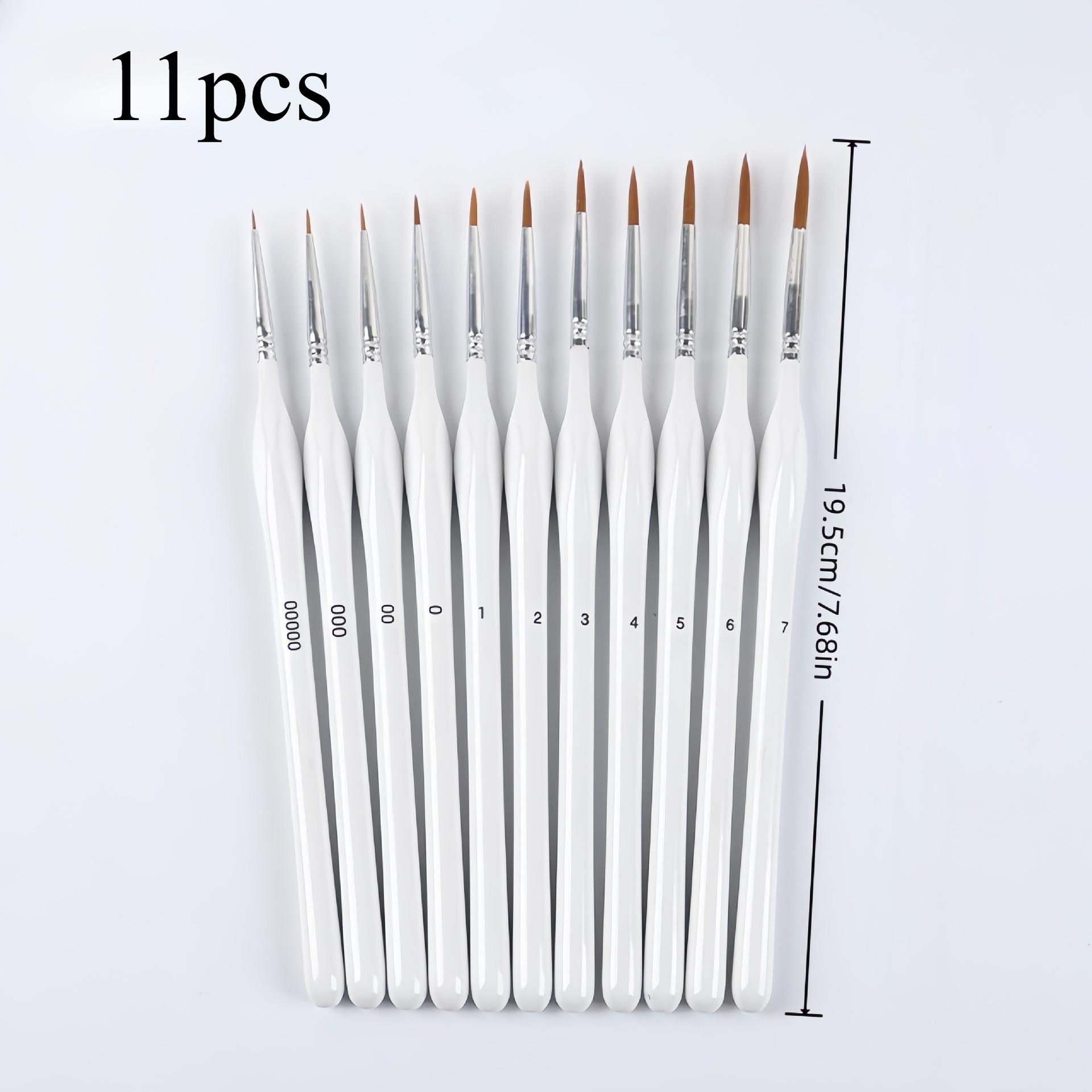 11pcs Fine Detail Micro Brushes Kit with Gourd Handle- For Acrylic Paint Art,Miniature Painting,Fine Tip Brushes,Plastic Handles