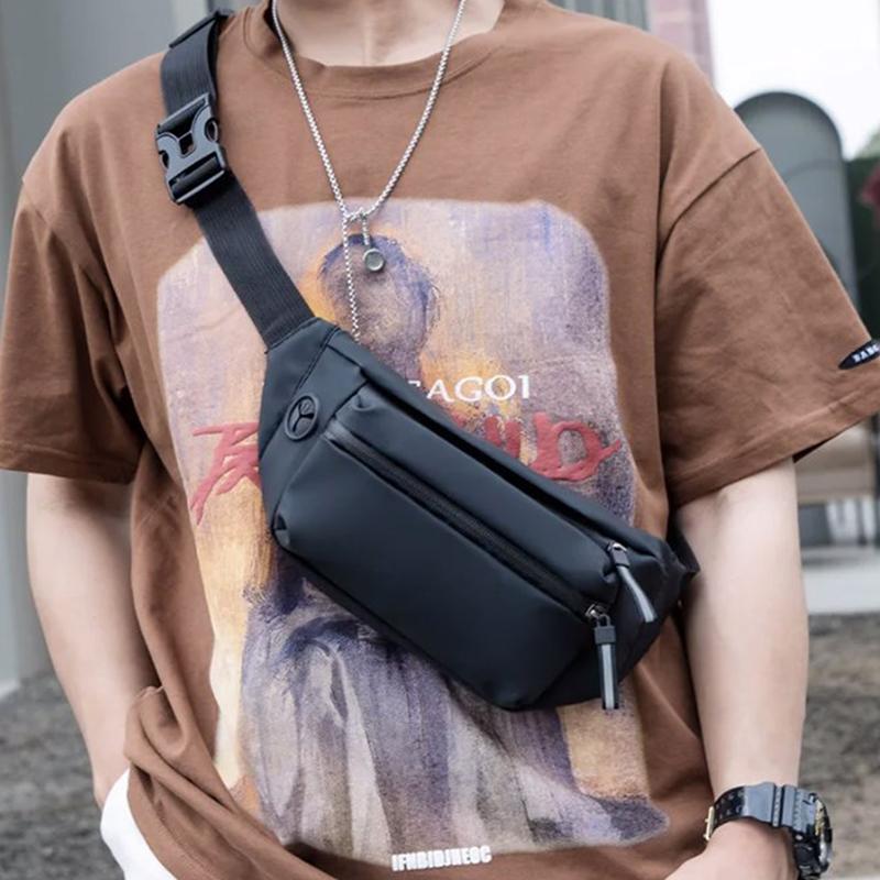 Men Waterproof Belt Bag  Chest Pack Male Waterproof Waist Bag Outdoor Sports Fanny Pack Men'S Travel Shoulder Bags