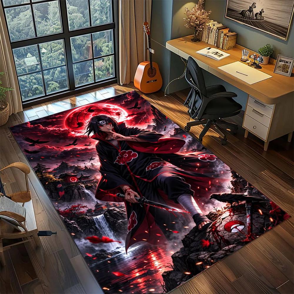 Itachi Uchiha Bedroom Interior Ornament Floor Mat, Non Slip Washable Large Area Carpet Rug.-TING