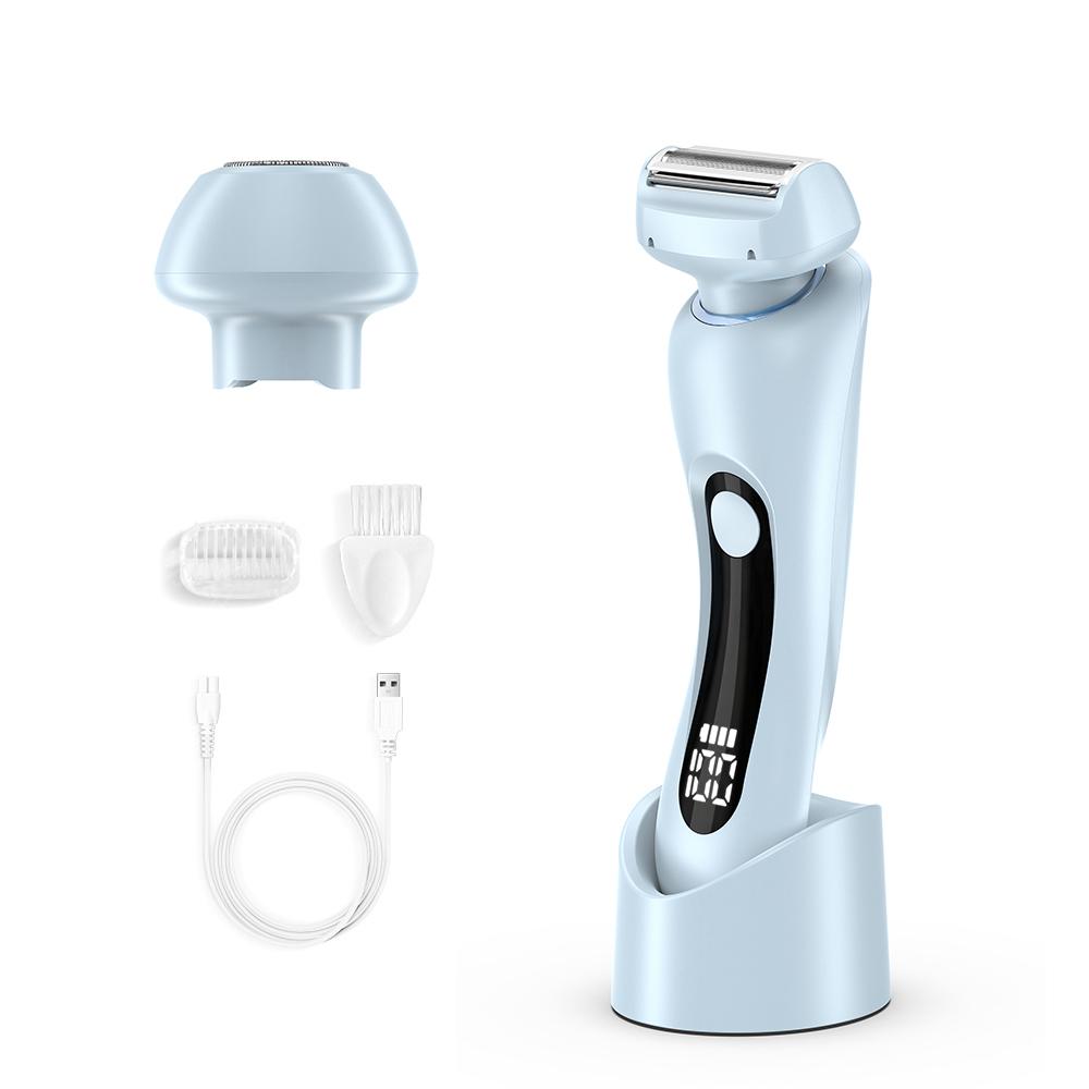 Women Electric Shaver 2 In 1 Waterproof Bikini Trimmer Rechargeable Wet and Dry Use Electric Razor Women Body Hair Trimmer