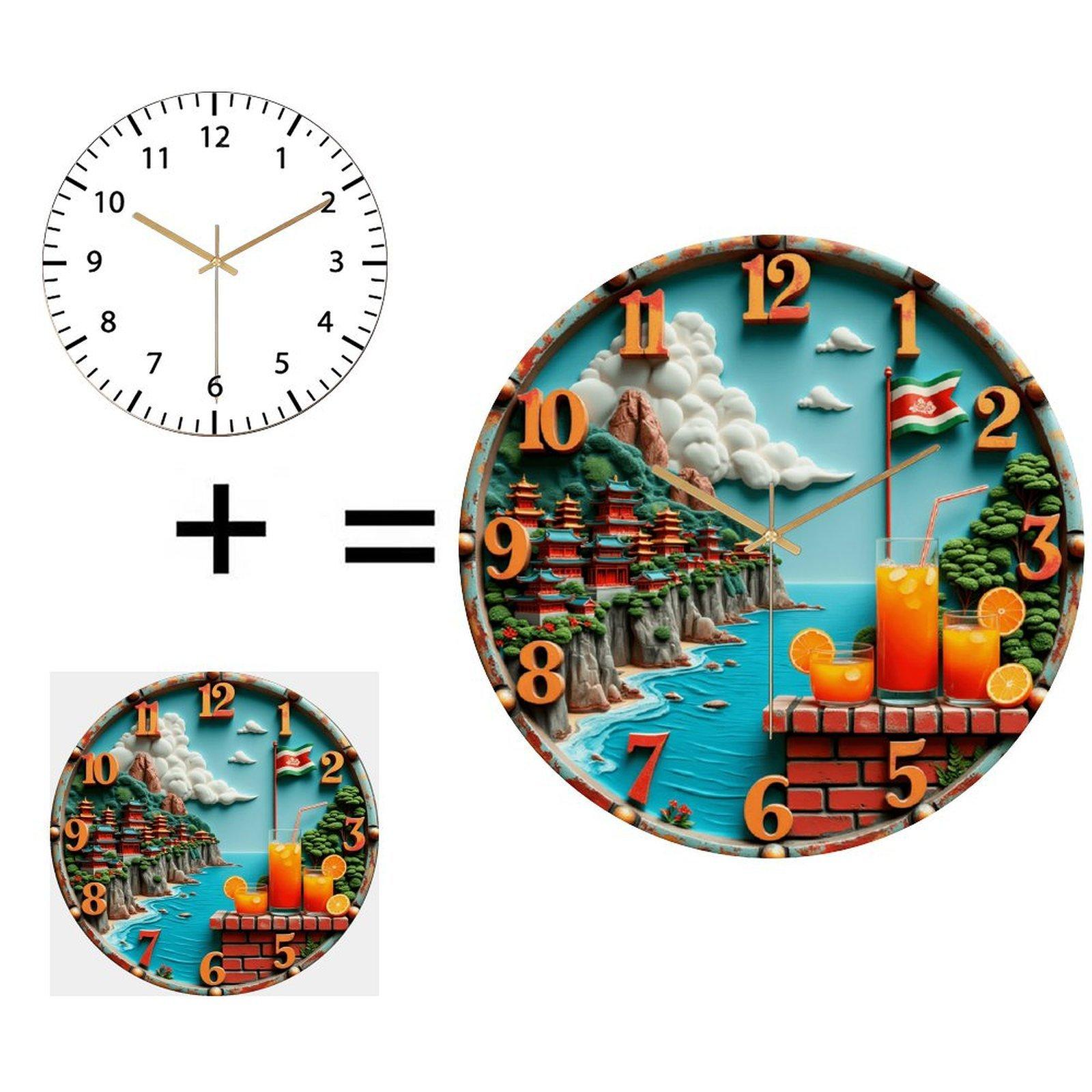 Contemporary Urban 12 Inch Round Wall Clock with a Cool, Metropolitan Aesthetic (White,12 in(30.48cm)) белый