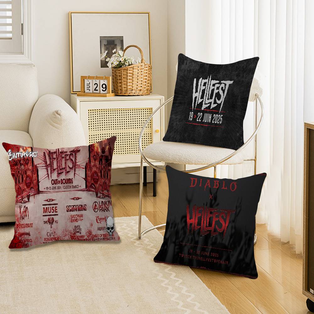 H-Hellfest Band Pillowcases Home Bedding Decorative Pillow Cover Wedding Super Soft Pillow Case