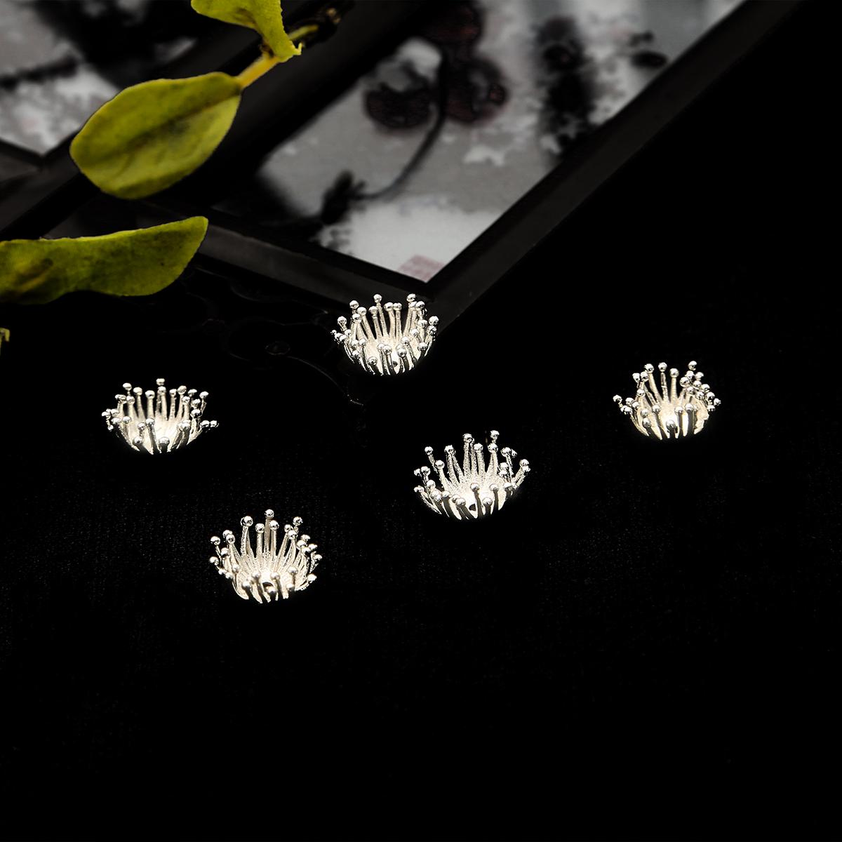 

Медные соединители для цветов пипа, очаровательные аксессуары для ювелирных изделий «сделай сам», аксессуары для изготовления ювелирных изделий 12mm серебряный