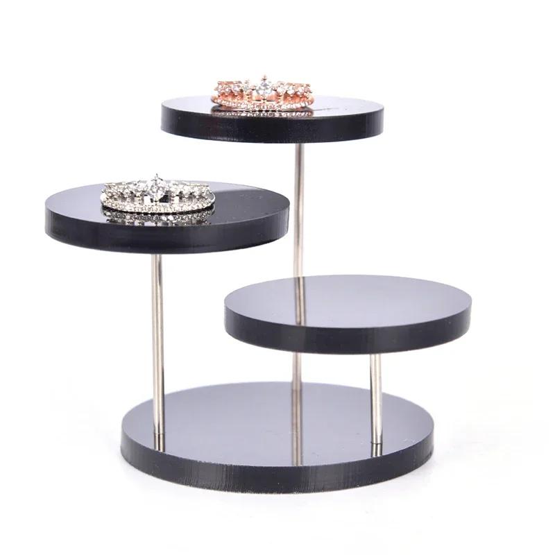 Suporte de Exibição de Anéis de Acrílico de 3 Camadas, Suporte de Joias para Brincos, Suporte para Bolos e Sobremesas, Suporte para Bolo de Festa e Casamento, Decoração para Chá de Bebê