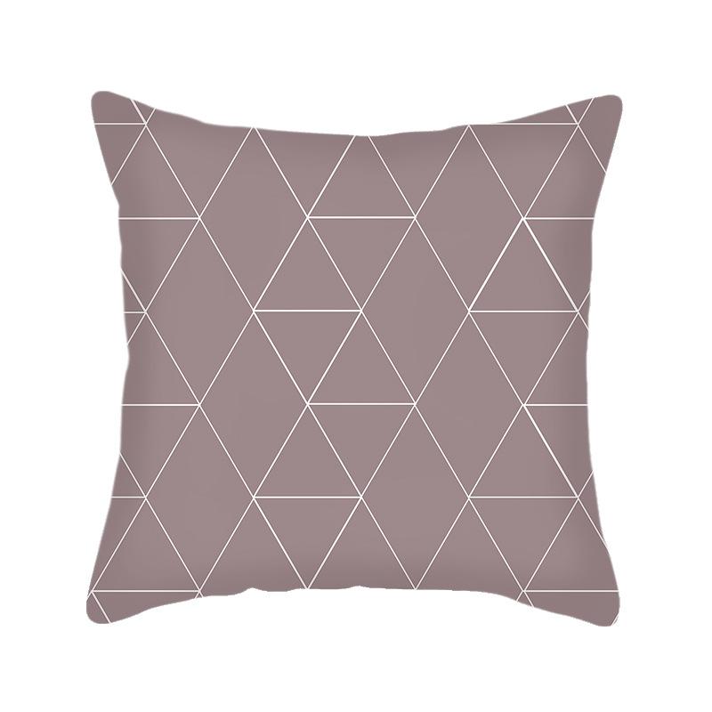 Ins Nordic Style Short Plush Linen Pillowcase Single-sided Printed Cushion Cover Pillowcase