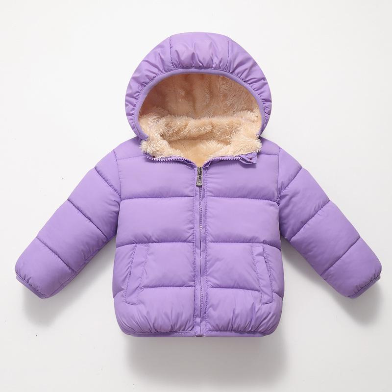 Kinder Fleece-gefütterte Baumwolljacke - Jungen und Mädchen Daunenjacke, Dicke Oberbekleidung