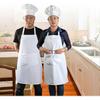 Chef Apron Set, Chef Hat And Kitchen Apron, Adult Adjustable White Apron For Bakers