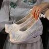 New inner shoes Hanfu women's shoes bow shoes embroidered shoes upturned new Chinese style ancient shoes