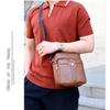 Men's Casual Crossbody Briefcase Backpack Korean Business PU Leather Business Solid Color Messenger Bag