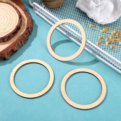 50pcs Wood Chip Craft Accessories 6Cm Round Diy Decorative Pieces For Scrapbooking Hollowed Mini Slices Wall Hanging Christmas