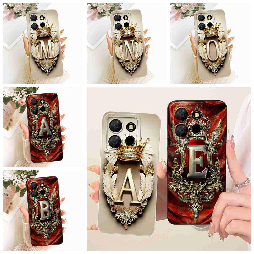 For Infinix Smart 7 X6517 Case Silicone Soft Cute Crown Letter Phone Casing For Infinix Smart7 Smart 7 Plus Case Back Cover