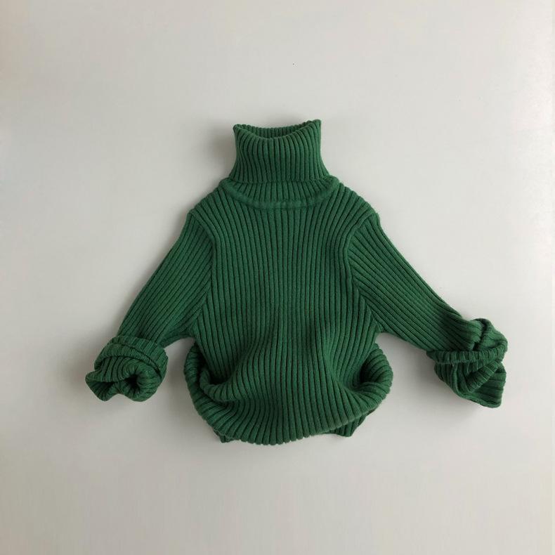 Kids Sweaters Solid Spring Korean Style Forest Girls Sweater Brief Boys Pullover Turtleneck Knitwear