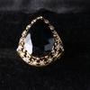 Women's Ethnic Inlaid Vintage Water Drop Shiny Rhinestone Shape Ring Jewelry