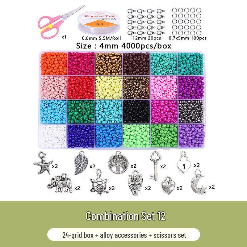 

Набор для изготовления ожерелья и браслета из стекляруса 24 цветов с застежкой-лобстером