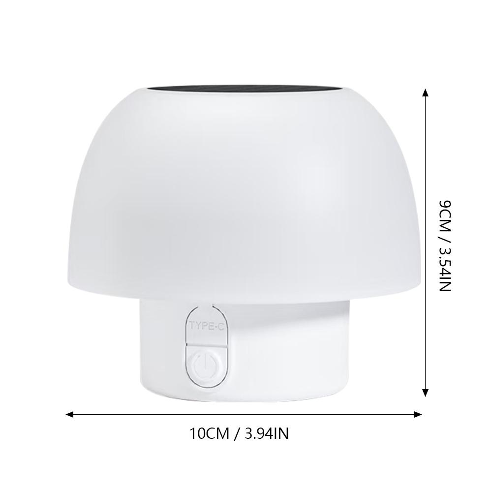 Solar Mushroom Mini Table Lamp Rechargeable Outdoor Camping Night Light Desktop Decor Light Waterproof Garden Patio Restaurant
