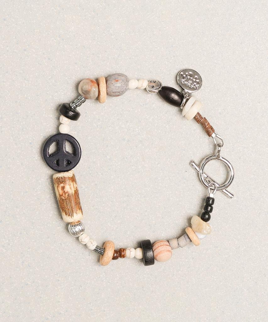 Towtow Archive Peace Mark Symbol Bracelet Black