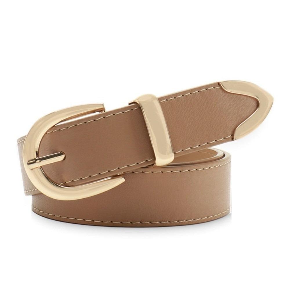 Metal PU Leather Belt Pin Buckle Trousers Belt Cool Women Waistband  Male