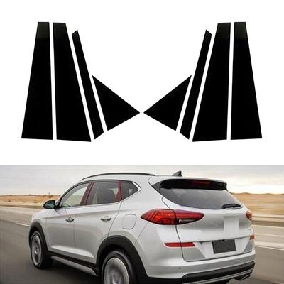 8ks lesklých černých sloupků na auto sloupky Okenní lišty ozdobné nálepky pro Hyundai Tucson 2016-2020
