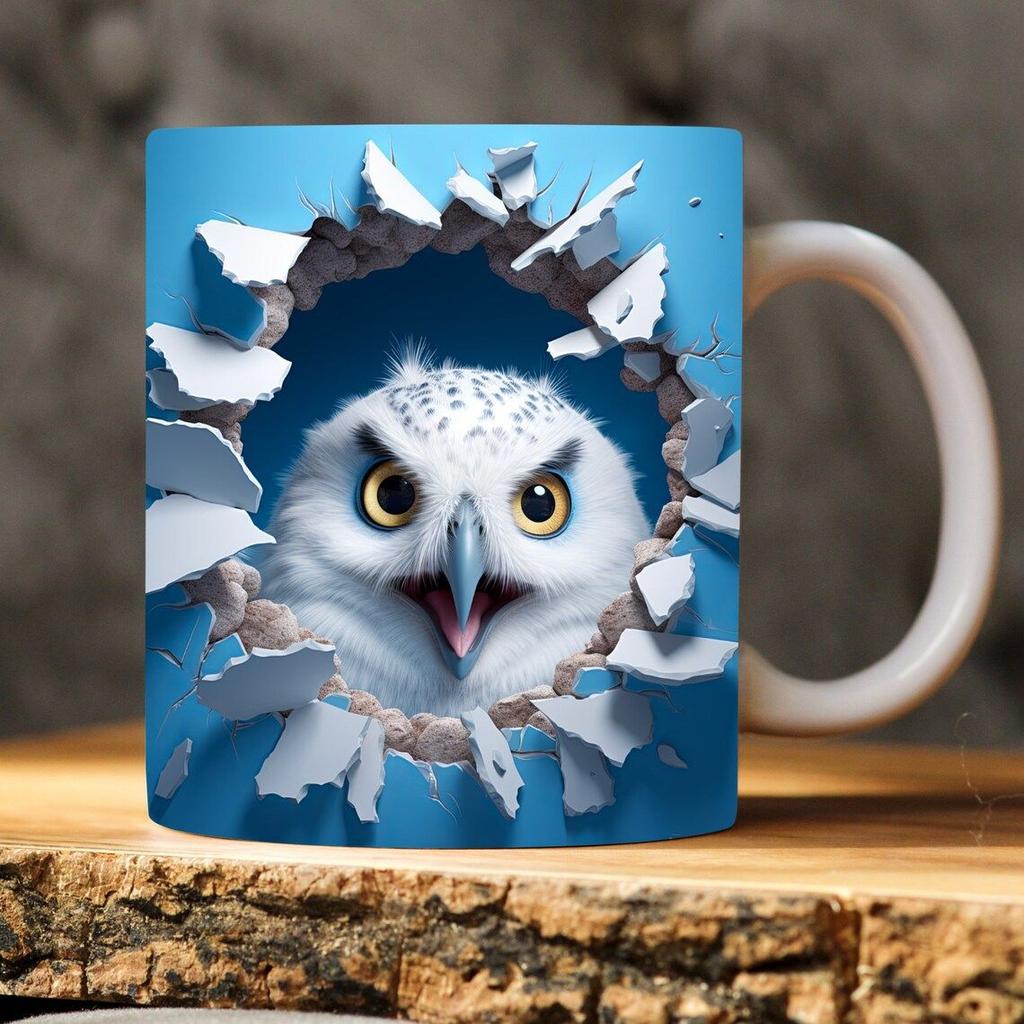3D Owl Owl Ceramic Coffee Mug Cute Tea Cup Animal Animal Bird Cute