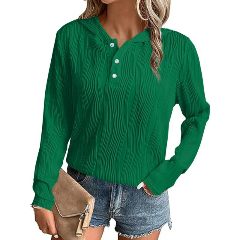 Autumn Solid Color Hooded Sweatshirt Jacket Casual Drop Shoulder Top