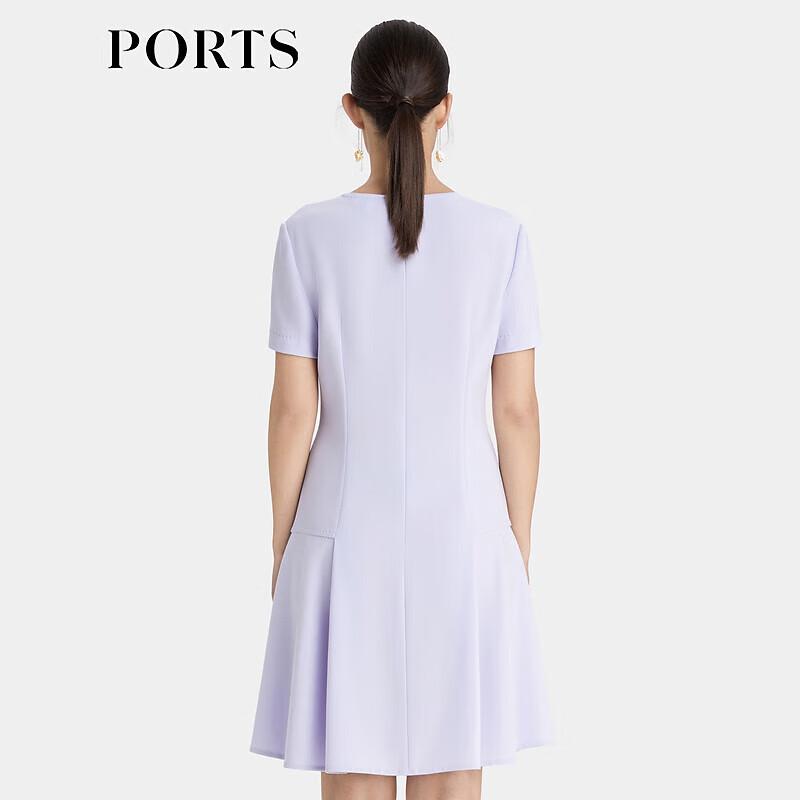 PORTS Women's Elegant Twilight Purple Pleated Midi Dress