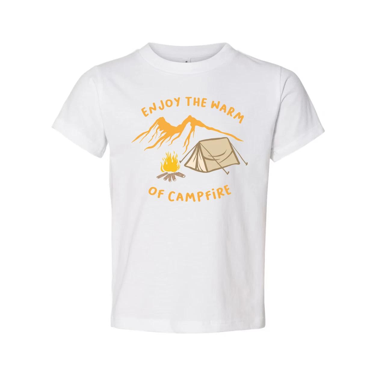 

Outdoor Camping Themed T Shirt With Tent And Campfire Illustration For Unisex Ad 3XL