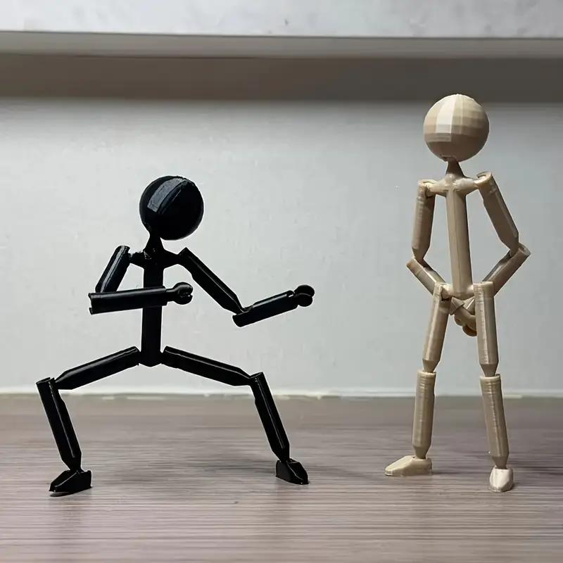 

2ps 3D Printed Matchstick Figures, Flexible Four Limb Tabletop Game Decorations Ideal Gifts for Easter, Halloween, and Christmas