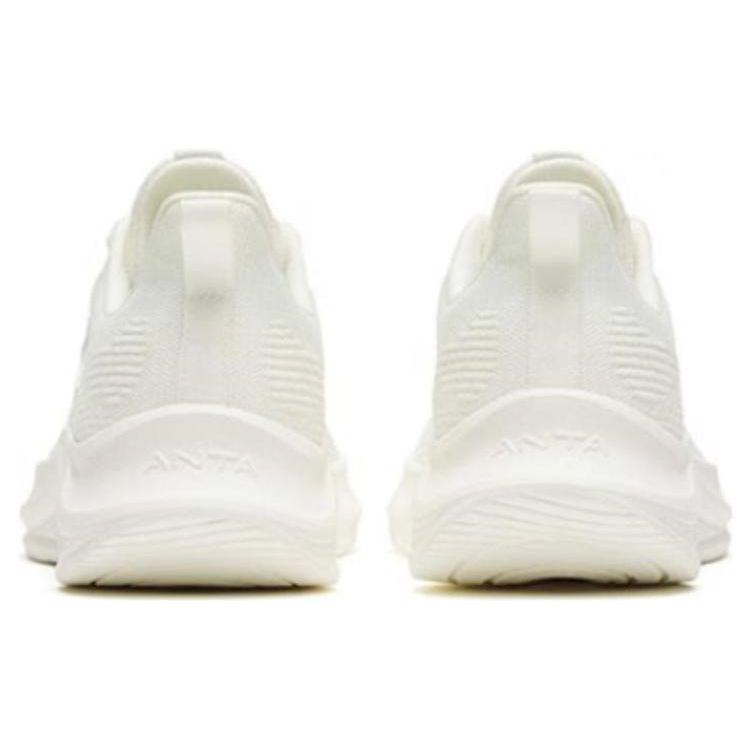 Anta Flyknit One-Piece Weave Walking Durable Lightweight Low-Top Running Shoes Women sneaker Ivory 922315582-2