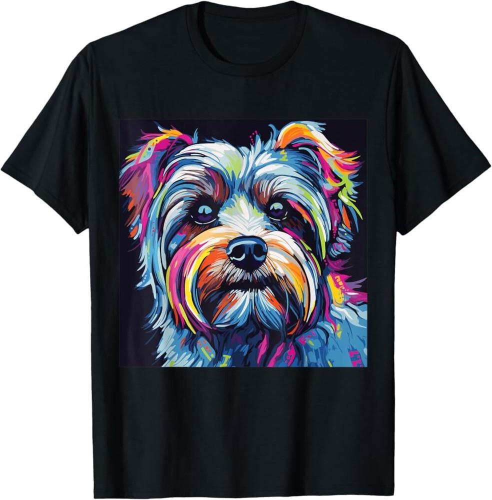 Colorful Pop Art Yorkshire Terrier Dog Yorkie Portrait Lover T-Shirt, Unisex Tee Unisex T-Shirt XXL