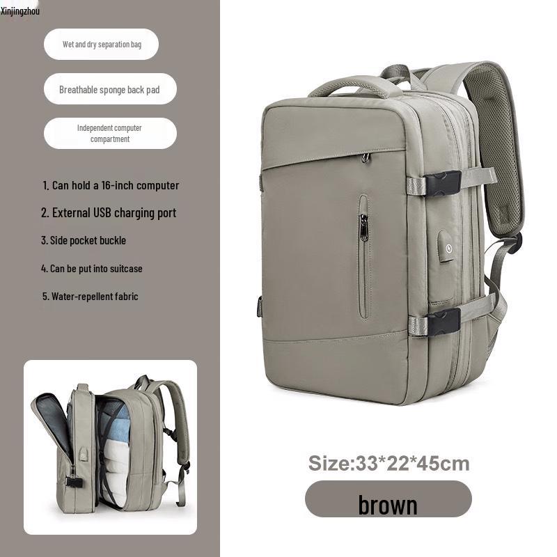 Expandable Dry-Wet Separation Laptop Travel Backpack