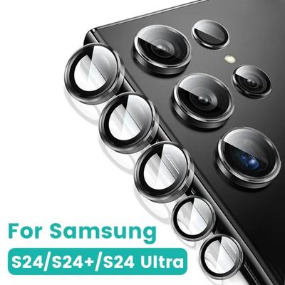 Samsung Galaxy S24 Ultra S24 Plus S24+ Camera Lens Protector Aluminum Alloy Metal Tempered Glass Camera Protective Circle Ring