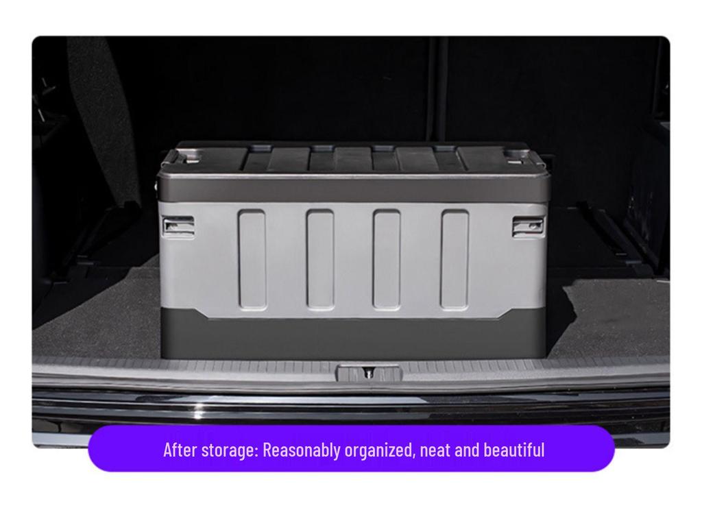 Vehicle Trunk Organizer: Car Interior Storage Box and Tail Box Case for Practical Item Collection.