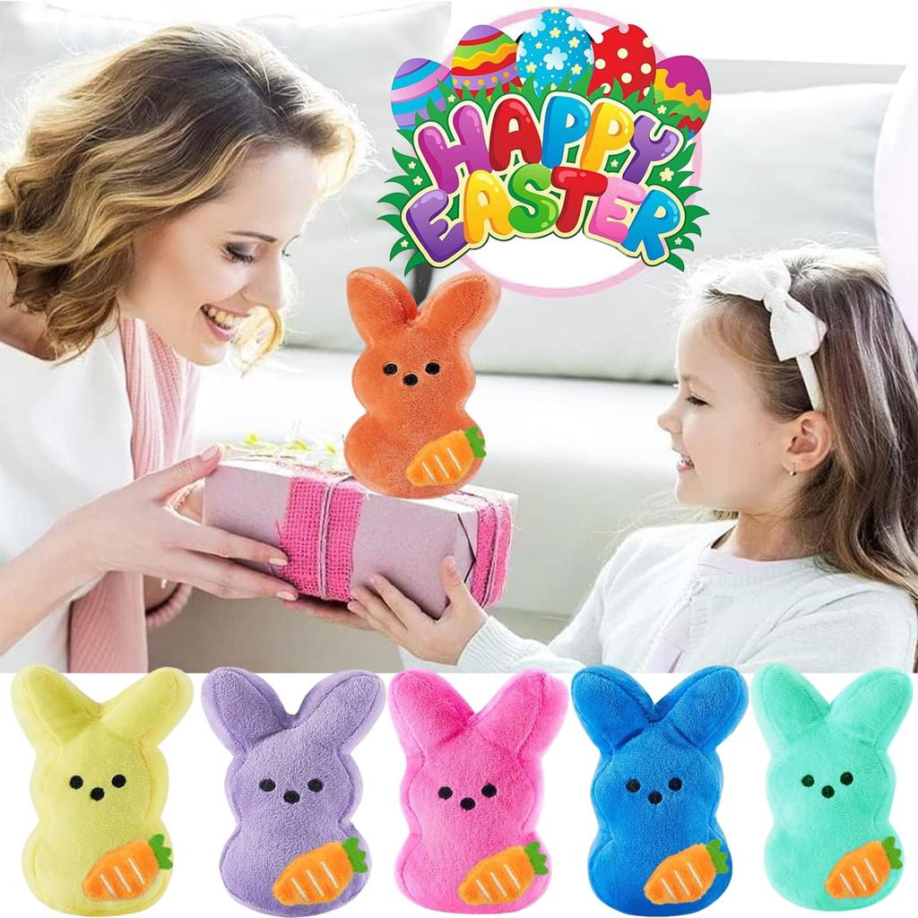6-24Pcs Easter Bunny Plush Easter Rabbit with Carrot Stuffed Animals Adorable Easter Basket Easter Bunny Decorations for Kids