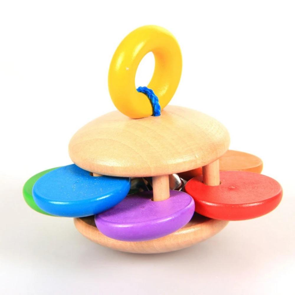 Montessori Wooden Rattles For Baby Crib Toys Baby Rattle Educational Musical Wooden Toys Children Development Games Wood Puzzles