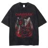 Hot Anime Graphic T-shirt Chainsaw Man Vintage Washed T Shirt for Short Sleeve Oversized T-shirt Top Clothing Tshirt