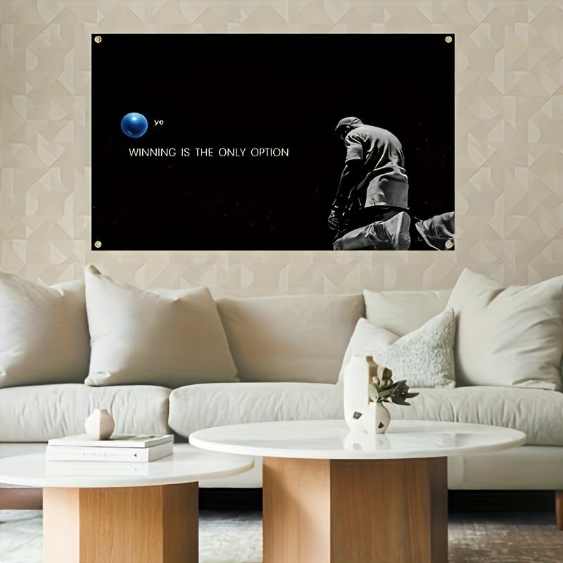 1pc, 2D Flat, Inspirational Rapper's Tweet Tapestry Banner - "Winning Is the Only Option" Design, Suitable for Home/dorm Decor,