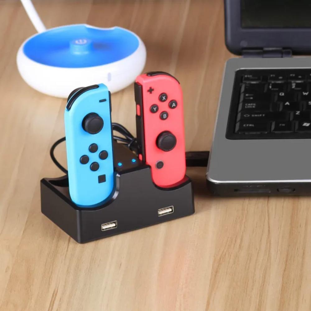 Estação de Carregamento Dock para Joy-Con LED Suporte de Carregamento Com Cabo Micro USB para Console Nintendo Switch