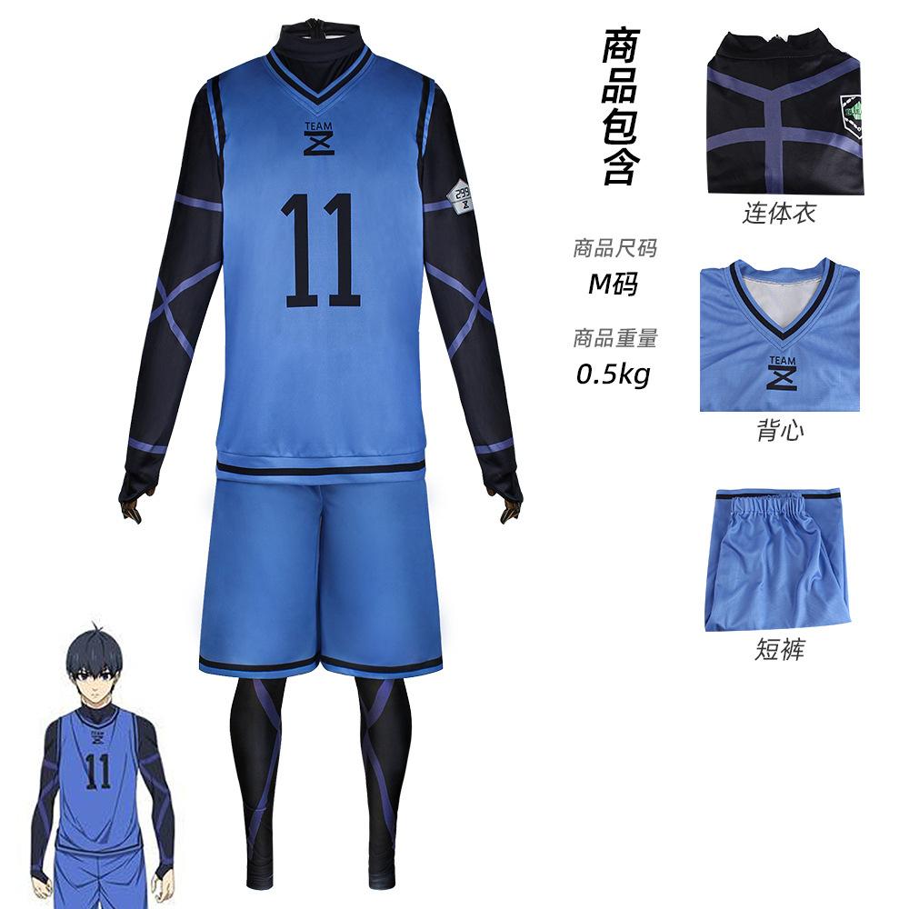 Anime Blue Lock Jersey Football Club Sportswear T-skjorte Herre Isagi Yoichi Cosplay Costume Chigiri Rensuke Kunigami Bachira Meguru