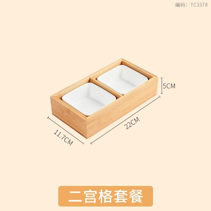 Farfurie de gustări din bambus, cu 9 compartimente de tăvi, farfurie japoneze pentru sushi, restaurant, oală fierbinte, platou de servire, masă de ceai, farfurie cu fructe uscate