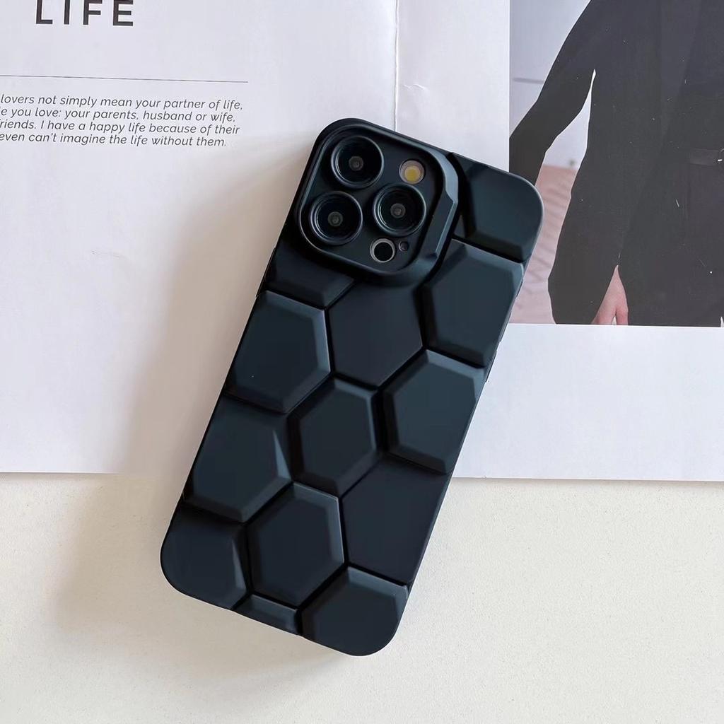 Three-dimensional Football Pattern Suitable for Ip16pm Phone Case, Liquid Skin Feel Spray Oil Apple 15pm Diamond-shaped Full Cover Protective Case