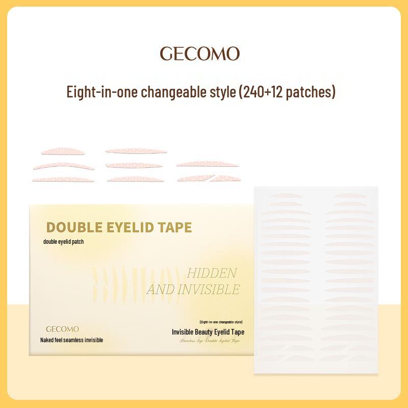 GECOMO Invisible Double Eyelid Stickers: Long-lasting, Versatile Style for Inner and Single Eyelids.