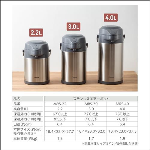 Peacock Thermos, Stainless Steel Air Pot, 2.2 Liters, Keeps Water Hot or Cold Without Electricity, Energy-Saving, Wide-Mouth Thermos, Tabletop, Kettle