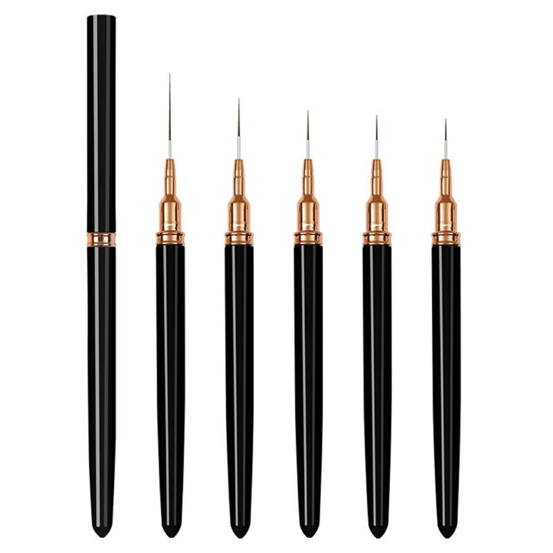 

Professional Nail Art Liner Brush Kit Nail Art Bushes Set,Nail Design Brushes for Tiny Details,Long Lines 7/9/11/15/25mm чорний