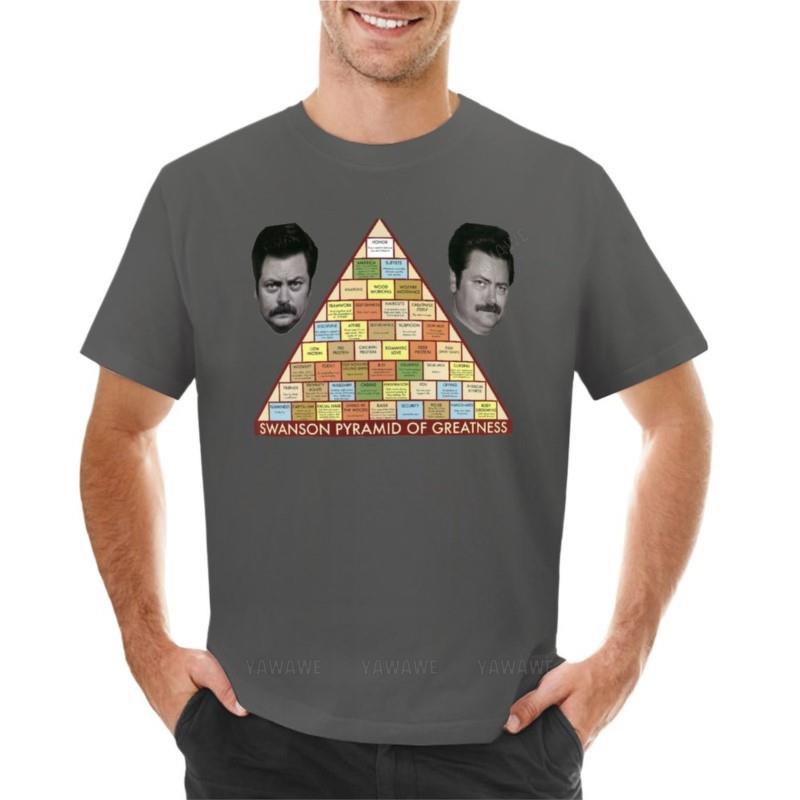 Swanson Pyramid of Greatness TShirt Cute Tops Shirt Boys Animal Print Shirt Graphic T Shirt Unisexs Plain T Shirts