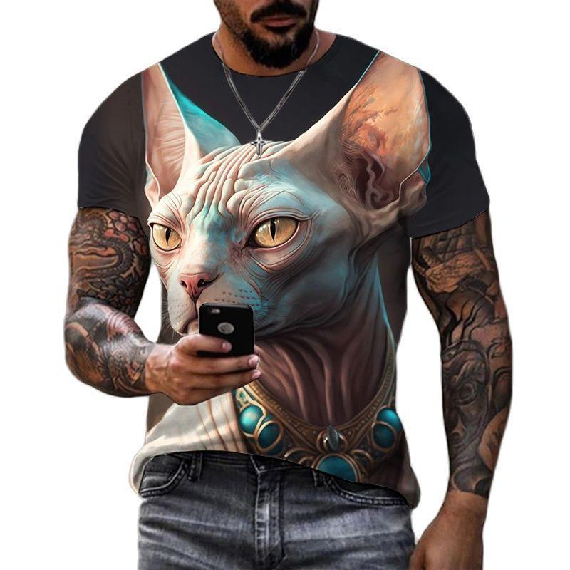 Tričko pro muže Hip Hop Trend Harajuku Top Bulldog Potisk Léto Tričko s krátkým rukávem Neformální trička s výstřihem do O Vtipné oblečení